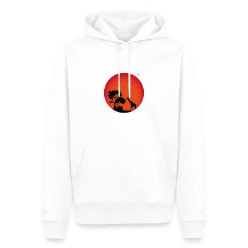 savane - Sweat à capuche Premium bio Homme - blanc - Devant - Nico (187cm)