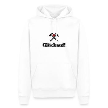 Glückauf - Männer Premium Bio Hoodie - Weiß - Vorne - Nico (187cm)
