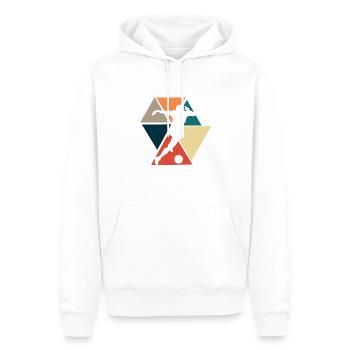 Vintage Retro Fußball Fußball Geschenkidee - Männer Premium Bio Hoodie - Weiß - Vorne - Nico (187cm)