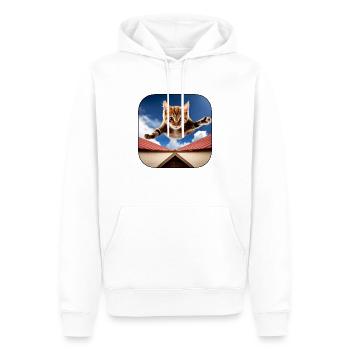 Banzai cat 1 - Men’s Premium Organic Hoodie - white - Front - Nico (187cm)