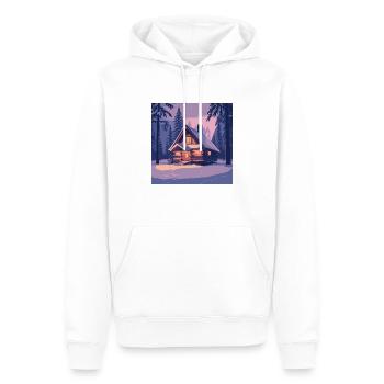 Hütte im Wald - Männer Premium Bio Hoodie - Weiß - Vorne - Nico (187cm)
