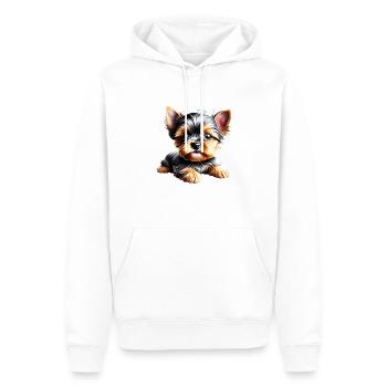 Yorkshire Terrier chiot chien propriétaire de chien - Sweat à capuche Premium bio Homme - blanc - Devant - Nico (187cm)