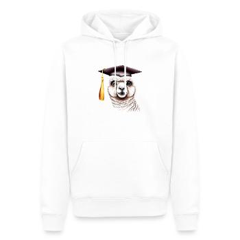 Baccalauréat Diplôme Études supérieures Alpaga - Sweat à capuche Premium bio Homme - blanc - Devant - Nico (187cm)