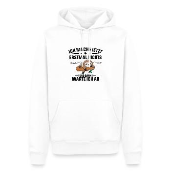 Ich Mache Jetzt Erstmal Nichts Funny Sloth - Männer Premium Bio Hoodie - Weiß - Vorne - Nico (187cm)