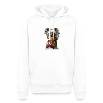 Chinesischer Schopfhund - Männer Premium Bio Hoodie - Weiß - Vorne - Nico (187cm)