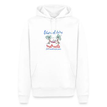 Libéré Délivré Retraité idée cadeau retraite - Sweat à capuche Premium bio Homme - blanc - Devant - Nico (187cm)