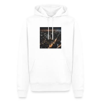 Stadt Nacht - Männer Premium Bio Hoodie - Weiß - Vorne - Nico (187cm)