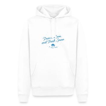 Peace, Love and Fresh Snow - The Skiing Cowboy - Sweat à capuche Premium bio Homme - blanc - Devant - Nico (187cm)