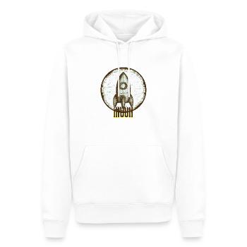 Mondreise - Männer Premium Bio Hoodie - Weiß - Vorne - Nico (187cm)