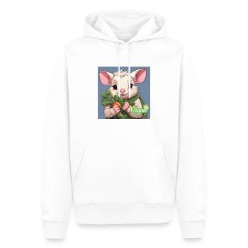 Vegan Mouse - Männer Premium Bio Hoodie - Weiß - Vorne - Nico (187cm)