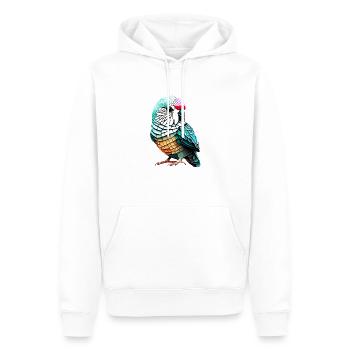 Perruche Oiseau Calopsitte Propriétaire d’oiseau - Sweat à capuche Premium bio Homme - blanc - Devant - Nico (187cm)