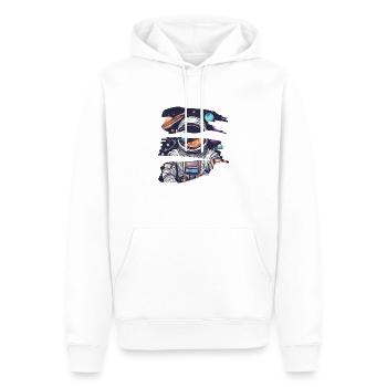 Futuristische Astronauten-Weltraumszene - Männer Premium Bio Hoodie - Weiß - Vorne - Nico (187cm)