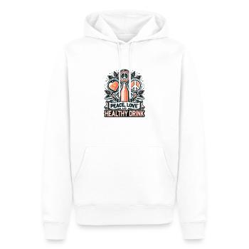 Peace, Love, Kombucha 2 - Men’s Premium Organic Hoodie - white - Front - Nico (187cm)