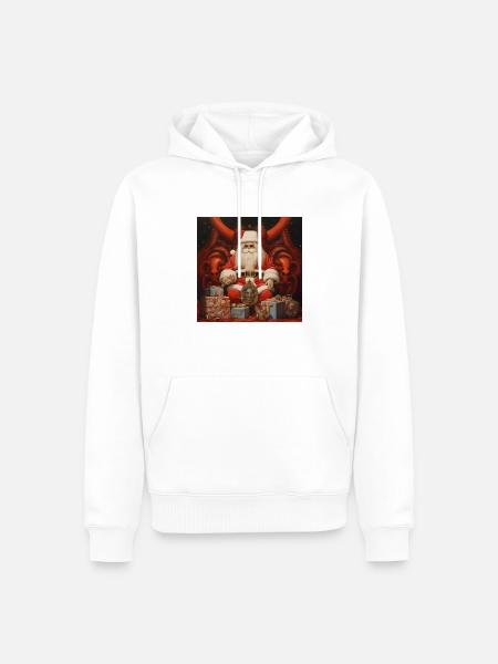 Düsterer Weihnachtsmann - Männer Premium Bio Hoodie - Weiß