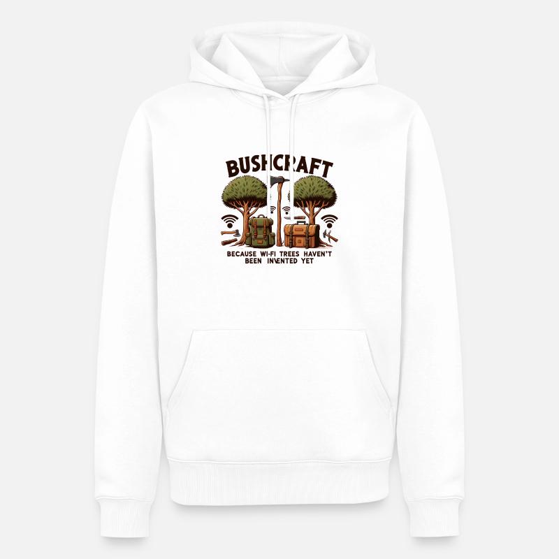 Arborescences Wi-Fi - Sweat à capuche Premium bio Homme - blanc