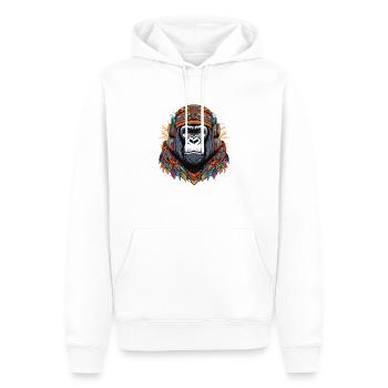 Tribu des gorilles - Sweat à capuche Premium bio Homme - blanc - Devant - Nico (187cm)