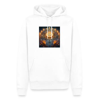 Bitcoin Crypto Blockchain Design - Men’s Premium Organic Hoodie - white - Front - Nico (187cm)