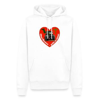 Ohne Bauern geht es nicht - Männer Premium Bio Hoodie - Weiß - Vorne - Nico (187cm)