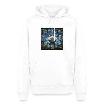 Quantum Culinary Cosmos - Männer Premium Bio Hoodie - Weiß - Vorne - Nico (187cm)