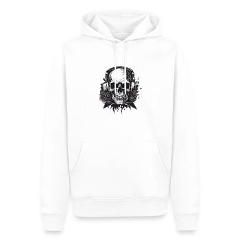 Skull and Bones Designes - Männer Premium Bio Hoodie - Weiß - Vorne - Nico (187cm)