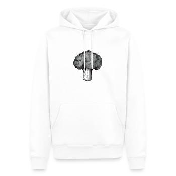 Broccoli Vegetable Plant Vegetarian Vegan Vegan - Men’s Premium Organic Hoodie - white - Front - Nico (187cm)