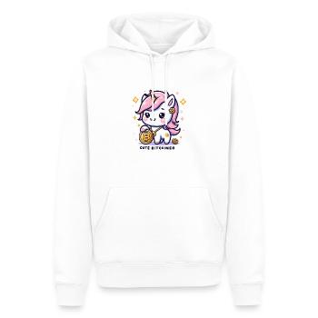 Adorable Crypto Unicorn Cute Bitcoiner - Männer Premium Bio Hoodie - Weiß - Vorne - Nico (187cm)