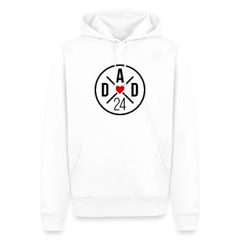 Dad 24 Vektor Farbwechsel möglich - Männer Premium Bio Hoodie - Weiß - Vorne - Nico (187cm)