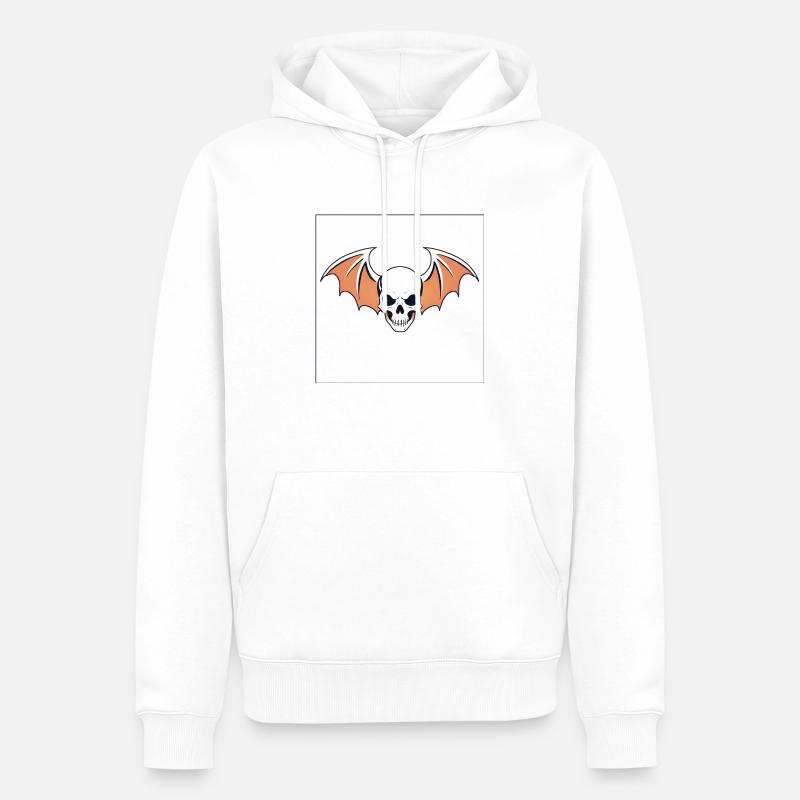 Fledermaus - Männer Premium Bio Hoodie - Weiß