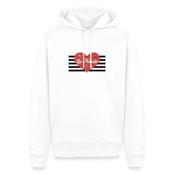La mariée coeur rouge glitter -tshirt assorti - Sweat à capuche Premium bio Homme - blanc - Devant - Nico (187cm)