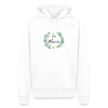 Das geblümte Braut-T-Shirt - Männer Premium Bio Hoodie - Weiß - Vorne - Nico (187cm)