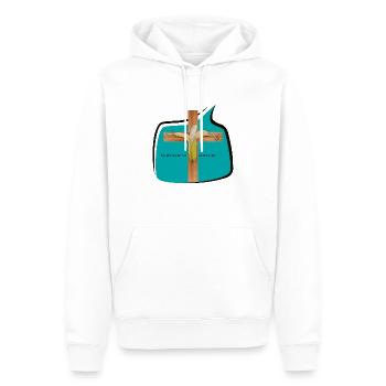 Meinungsfreiheit trifft Mainstream - Männer Premium Bio Hoodie - Weiß - Vorne - Nico (187cm)
