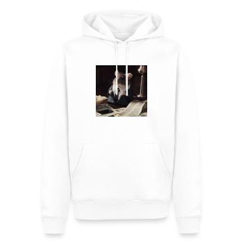 Bookkeper Mouse - Men’s Premium Organic Hoodie - white - Front - Nico (187cm)