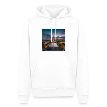 Berlin T-Shirt - Männer Premium Bio Hoodie - Weiß - Vorne - Nico (187cm)