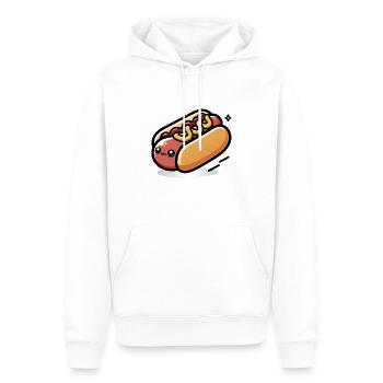 Niedlicher Kawaii Hot Dog - Männer Premium Bio Hoodie - Weiß - Vorne - Nico (187cm)