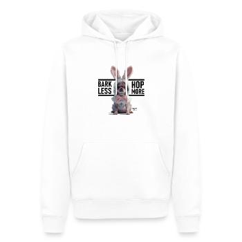Aboyer moins, hop plus : le Chihuahua-bbit ! - Sweat à capuche Premium bio Homme - blanc - Devant - Nico (187cm)