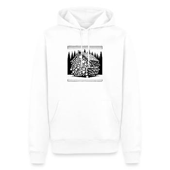 Holzhütte Waldesruh - Männer Premium Bio Hoodie - Weiß - Vorne - Nico (187cm)