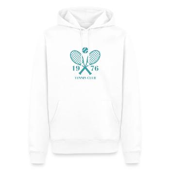 1976 tennis club - Sweat à capuche Premium bio Homme - blanc - Devant - Nico (187cm)