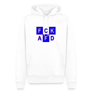 FCK AFD - Männer Premium Bio Hoodie - Weiß - Vorne - Nico (187cm)