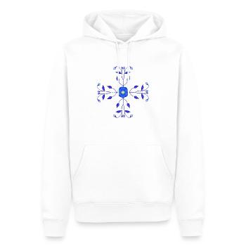 Fleur bleue Kross - Sweat à capuche Premium bio Homme - blanc - Devant - Nico (187cm)