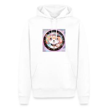 Auf dem Weg zum Abenteuer - Männer Premium Bio Hoodie - Weiß - Vorne - Nico (187cm)