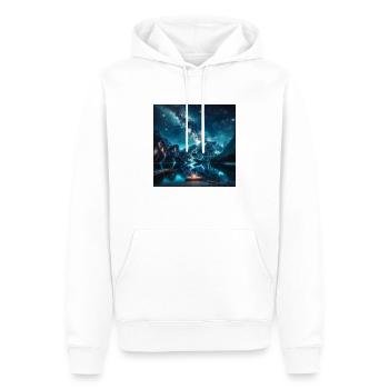 Nächtlicher See - Männer Premium Bio Hoodie - Weiß - Vorne - Nico (187cm)