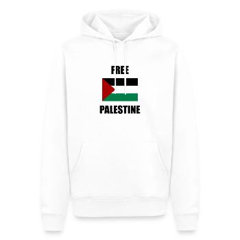 Palestine libre - Sweat à capuche Premium bio Homme - blanc - Devant - Nico (187cm)