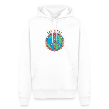 Earth day Peace - Men’s Premium Organic Hoodie - white - Front - Nico (187cm)