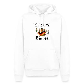 Tag des deutschen Bieres - Männer Premium Bio Hoodie - Weiß - Vorne - Nico (187cm)