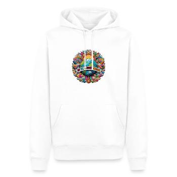 JETZT HANDELN ODER MORGEN BEREUEN - Männer Premium Bio Hoodie - Weiß - Vorne - Nico (187cm)