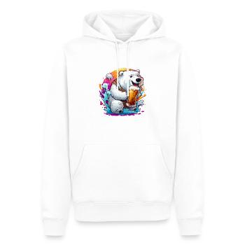 Polar Bear / Animal / Norpol / Winter / Childlike / Cute - Men’s Premium Organic Hoodie - white - Front - Nico (187cm)