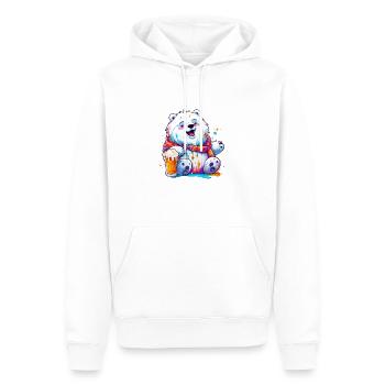 Ours polaire / Animal / Norpol / hiver / enfantin / mignon - Sweat à capuche Premium bio Homme - blanc - Devant - Nico (187cm)