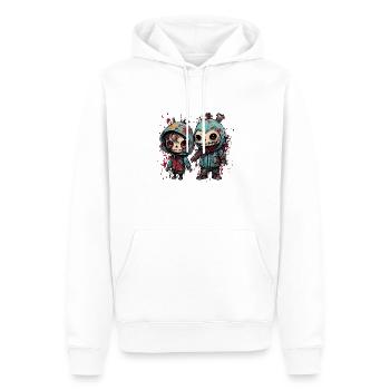 Poupée d’horreur / Halloween / Effrayant / Sombre - Sweat à capuche Premium bio Homme - blanc - Devant - Nico (187cm)