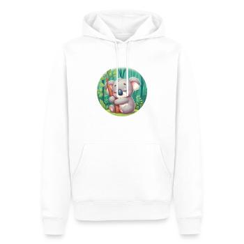Koala heureux Koala Ours Koala - Sweat à capuche Premium bio Homme - blanc - Devant - Nico (187cm)