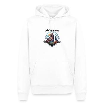Aventure / Montagne / Pics / Randonnée / Tyrol - Sweat à capuche Premium bio Homme - blanc - Devant - Nico (187cm)